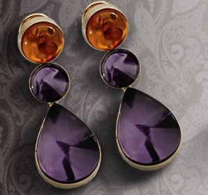 Pendientes con amatista y ambar