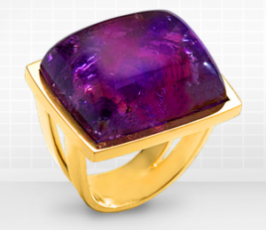 Anillo oro con amatista