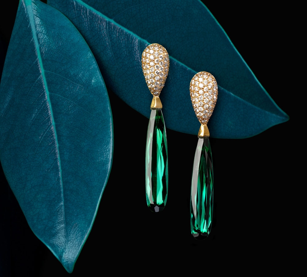 pendientes diseño en barcelona, pendiente piedra preciosa